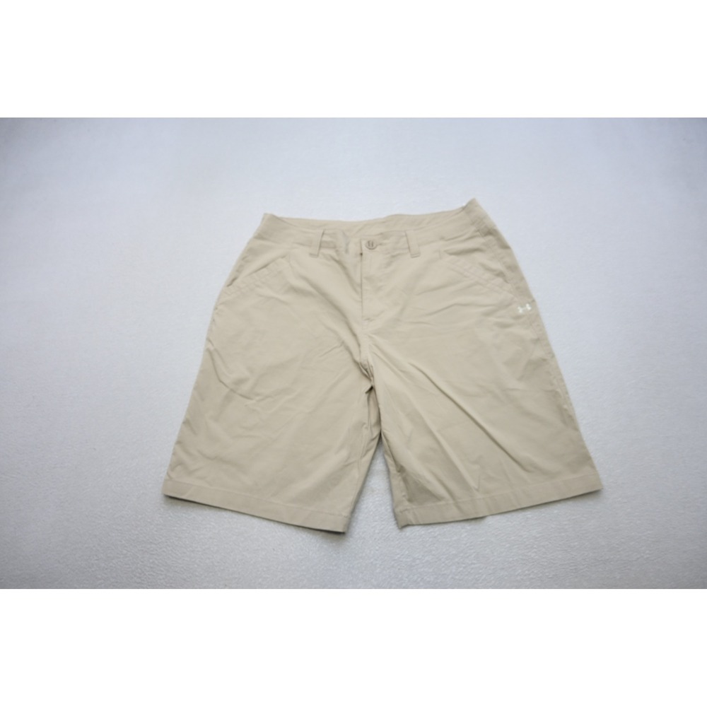 Under Armour Golf Shorts Mens 34 Tan Loose Fit Lightweight Stretch Excellent
